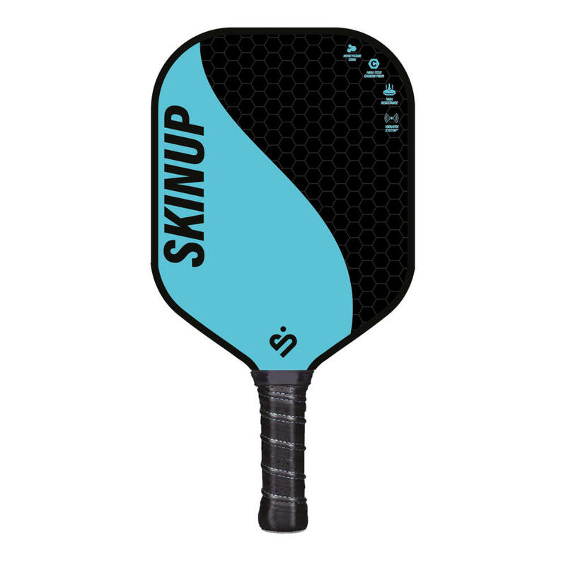 SKINUP Veel 4 racket pickleball yang yang blauw/wit, 2 ballen en een deksel