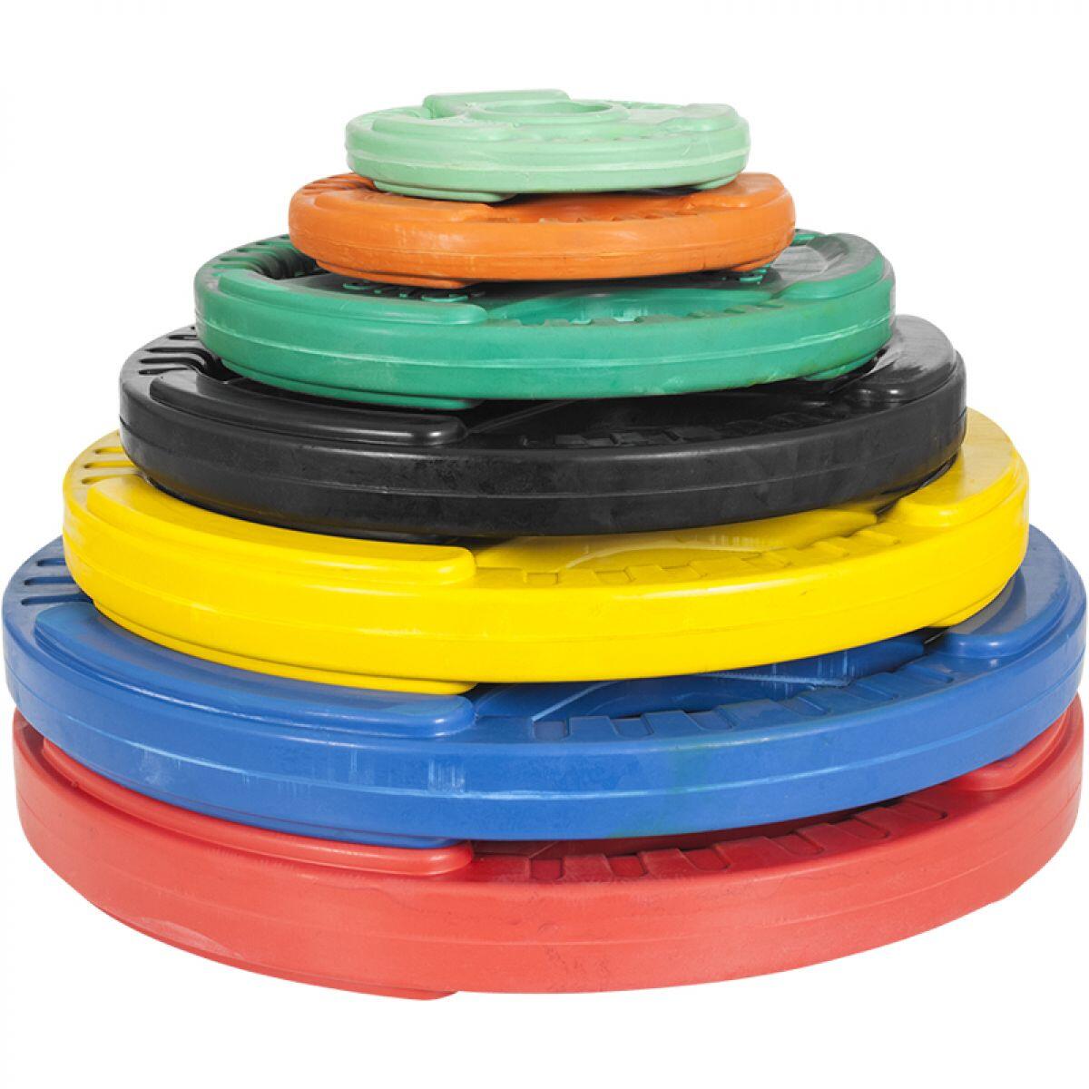 2 x 10 kg Olympische halterschijf Gripper Gietijzer (50/51 mm, rubber coating) 5/6