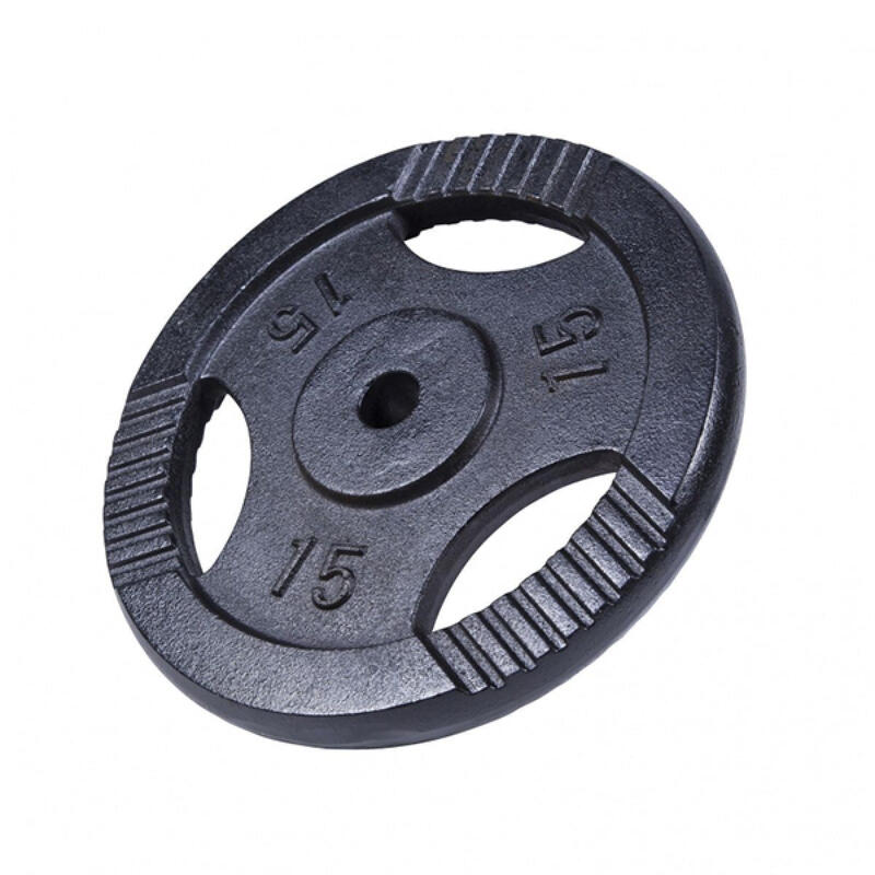 Disc din fontă cu manere ,negru de 15 kg 30/31 mm