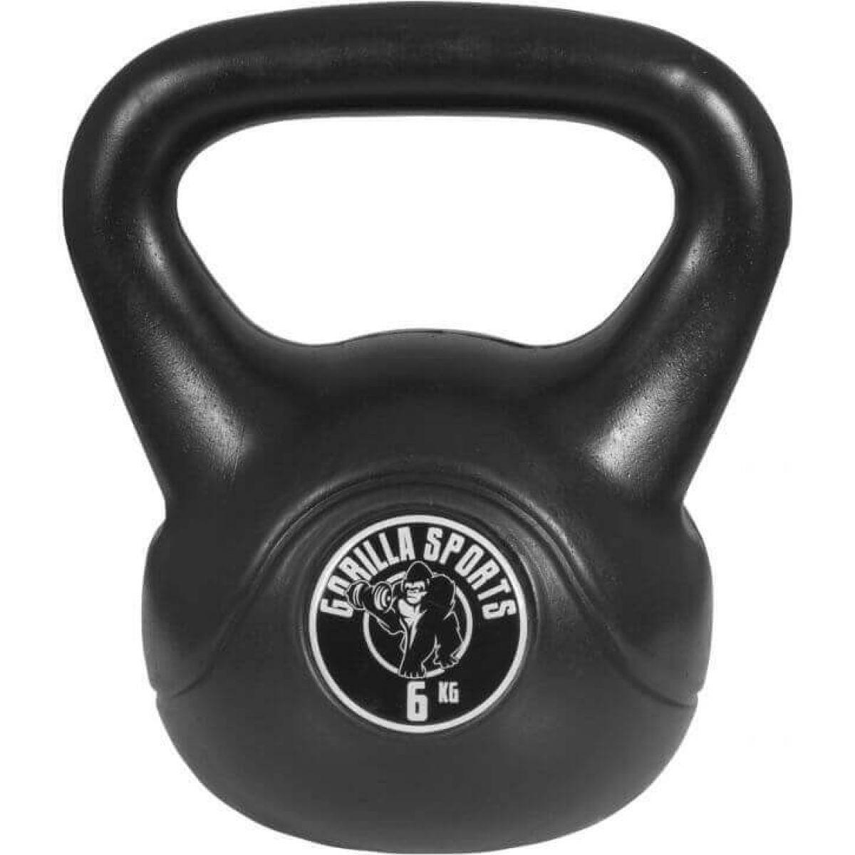 Voordeelset Kettlebells 6 en 8 kg zwart kunststof 3/4