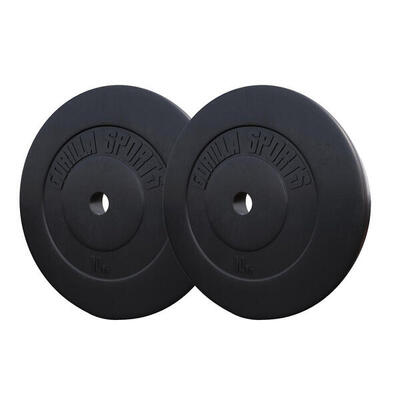 Halterschijven set 20 kg - kunststof - 30 mm - 2 x 10 kg - gewichten