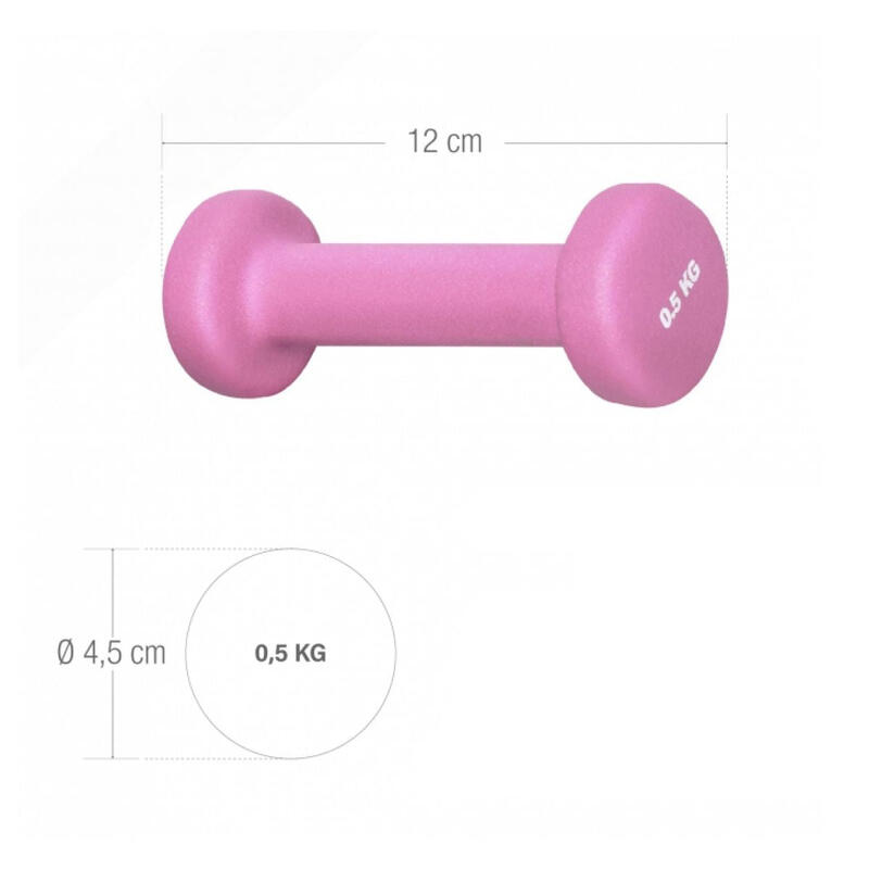 Dumbellset - Halterset - Aerobics - Vinyl - 1 kg (2 x 0,5 kg)