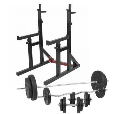 Multi squat rack met 100 kg halterset kunststof