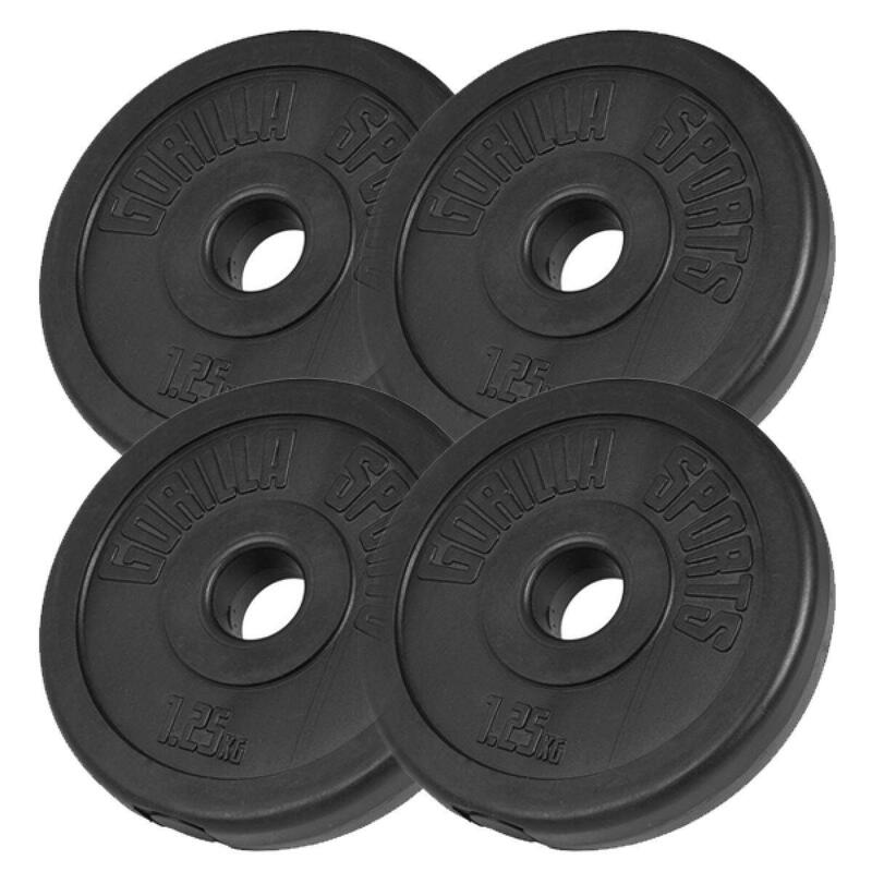 Halterschijven set 5 kg - 4 x 1.25 kg - Kunststof - 30 mm