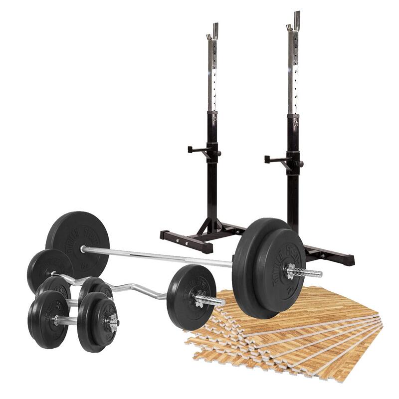 Complete set - Squatrack - Halterset 100 kg - Vloematten