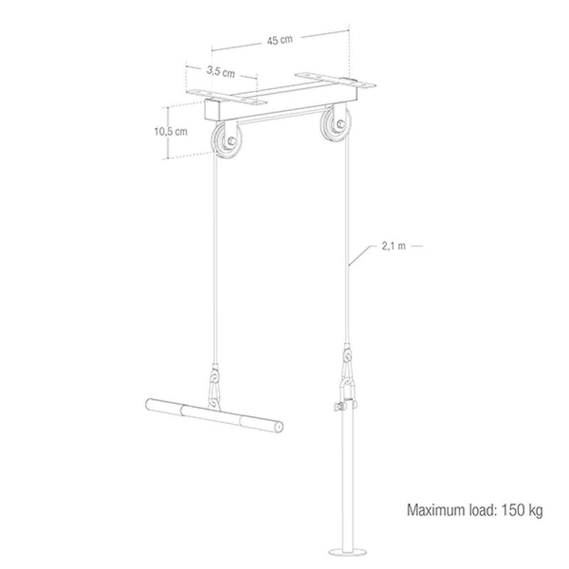 Lat Pulley - Dakmontage - Belastbaar tot 150 kg