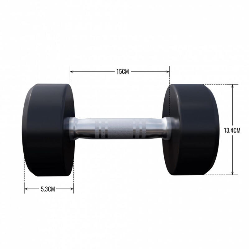 Mancuerna fija con recubrimiento de goma Gorilla Sports de 2,5kg a 40 kg