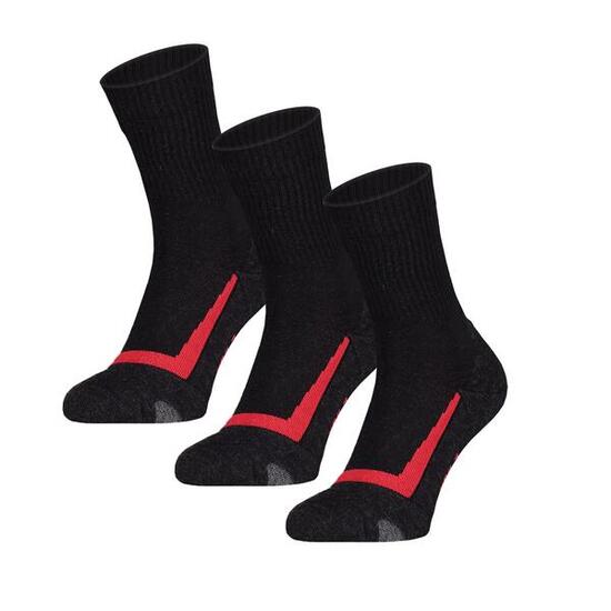 S12 Merino Wollen Wandel Sokken 3-Pack Black