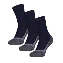 Lot de 3 paires de chaussettes de randonnée en laine mérinos S12 Marine 46/48