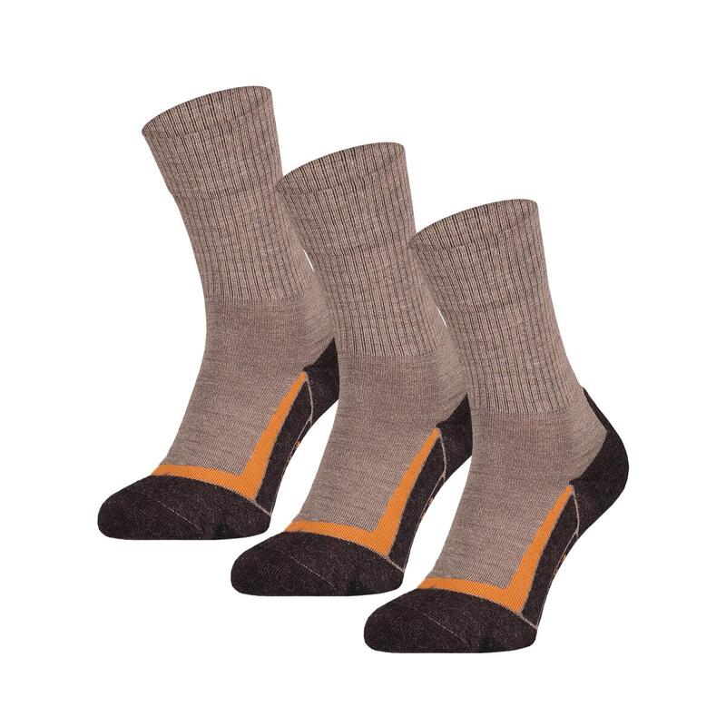 Lot de 3 paires de chaussettes de randonnée en laine mérinos S12 Beige