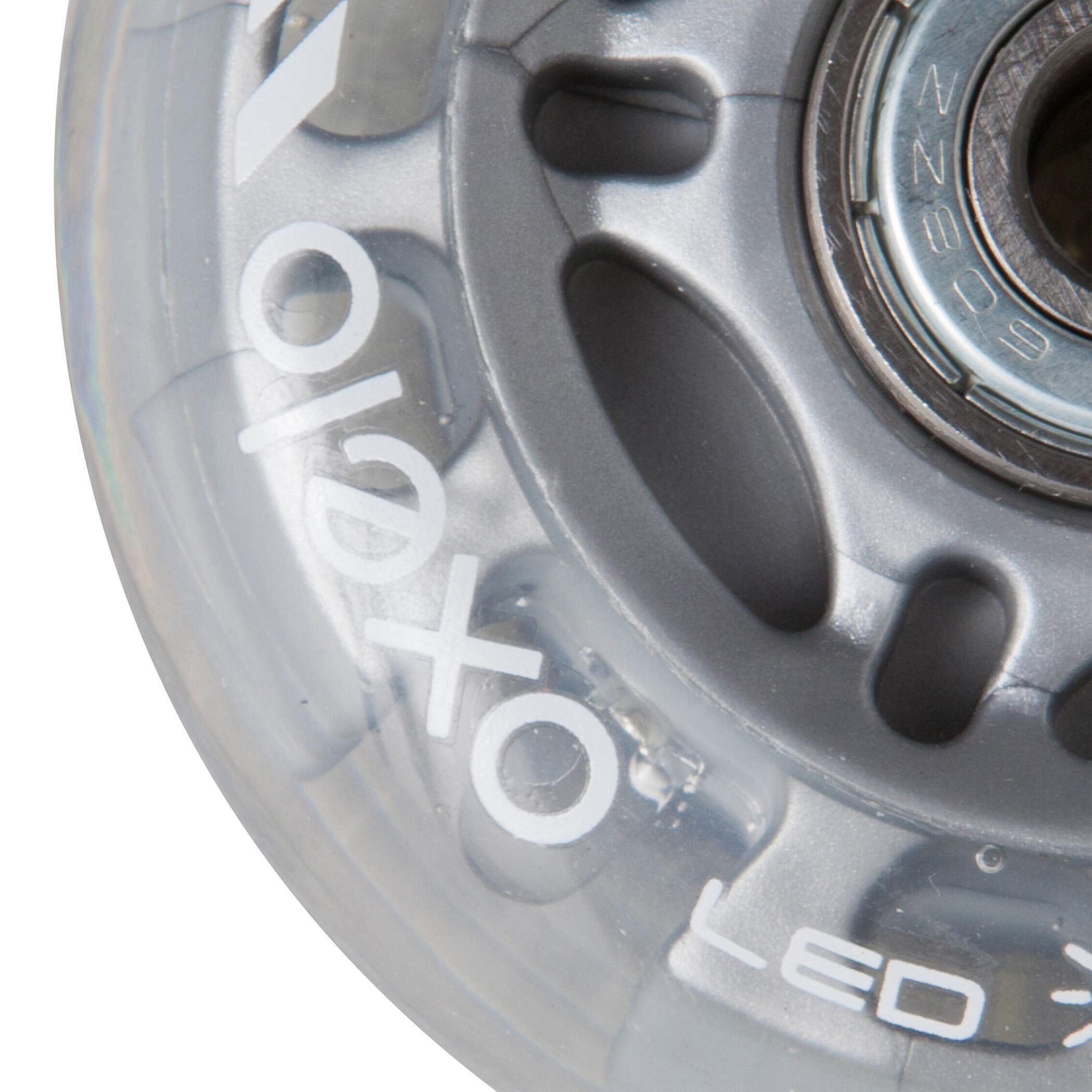 Refurbished Kids 70 mm 82A Light-Up Inline Skate Wheels with Bearings - A Grade 6/7