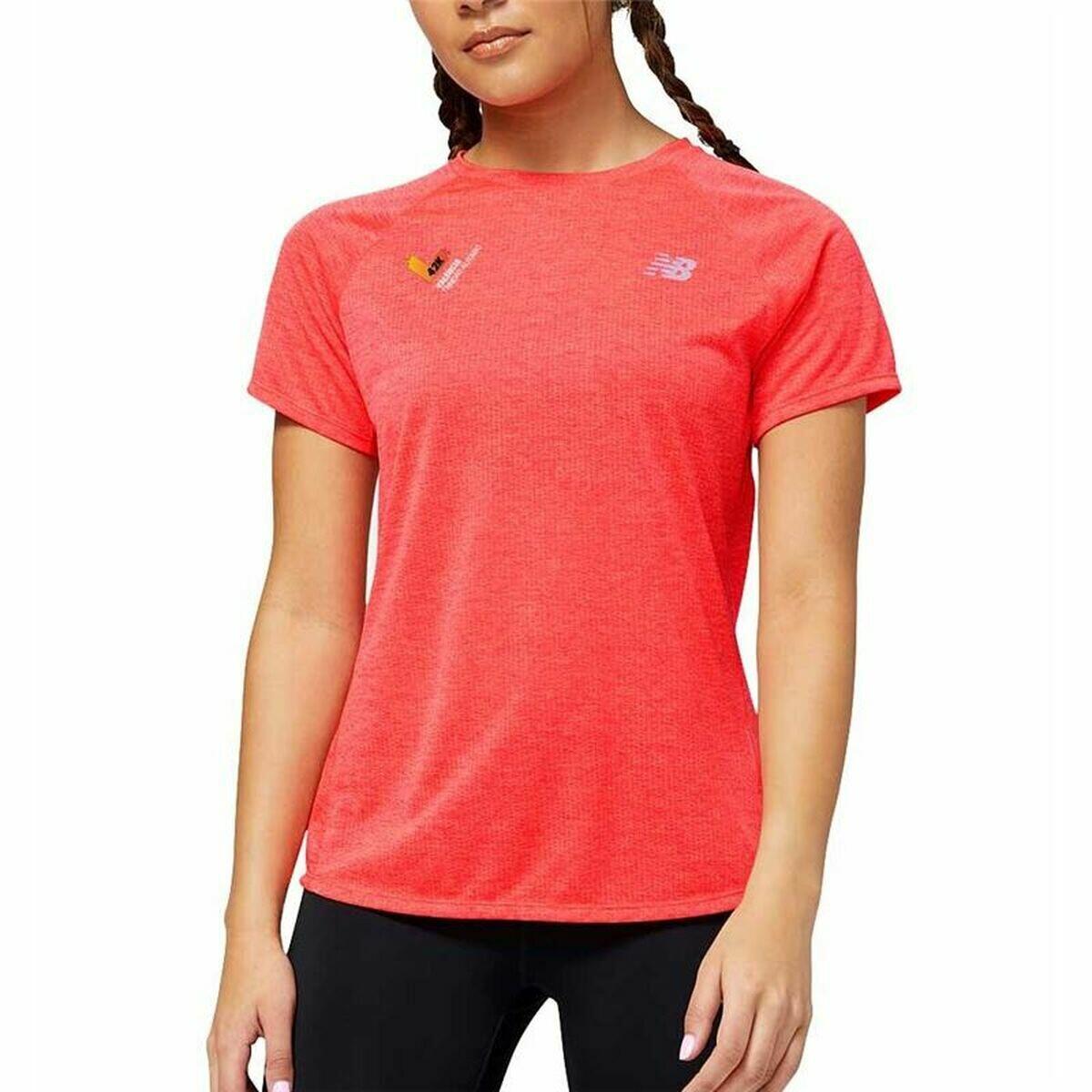 Camiseta de Manga Corta Mujer New Balance Impact Run Naranja Decathlon