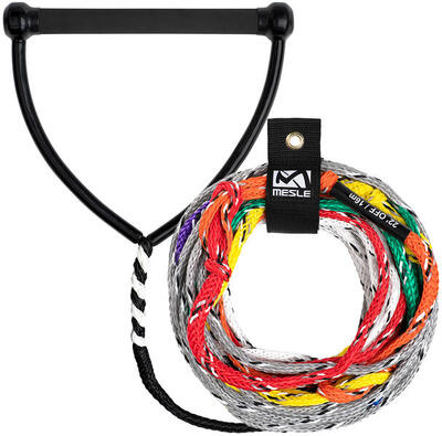 Mono Wasserski Leine Pro Slalom mit Gummi Hantel 75' 8-Loop Monoski Seil