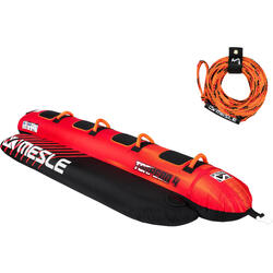 Pack Bouée Tractée Banane Torpedo avec Corde, 2 - 4 Places Gonflable pour Bateau