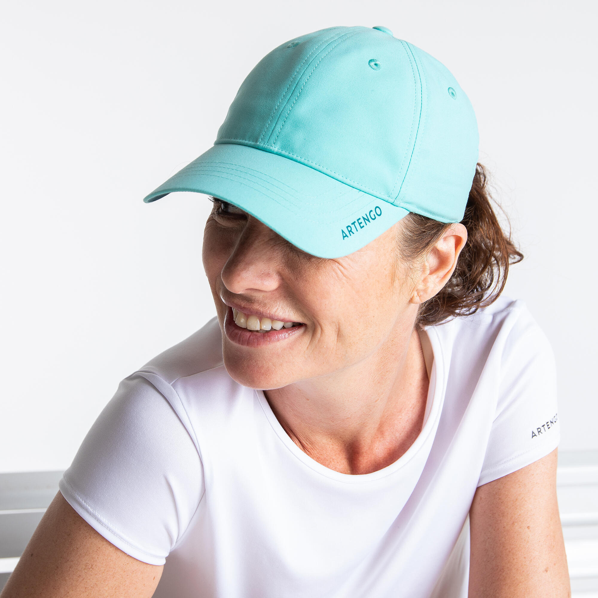 Refurbished 56 cm Tennis Cap TC 500 - Turquoise / Green - B Grade 6/7