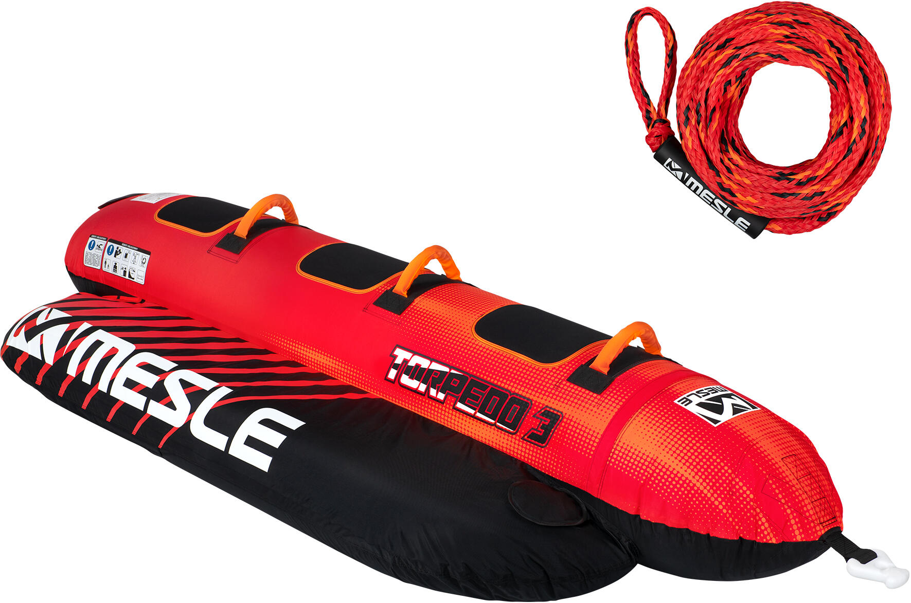 MESLE Banana Boat Opblaasbare Torpedo 3 Personen, Set Met Lijn, Band Achter Boot