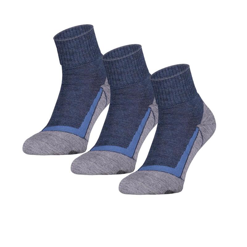 Lot de 3 paires de chaussettes de randonnée courtes en laine mérinos S12  Jeans