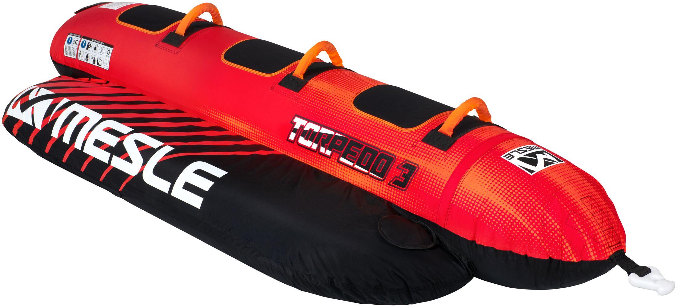 MESLE Funtube Torpedo 3 Persoons Banana Boat Rood Band Achter Boot