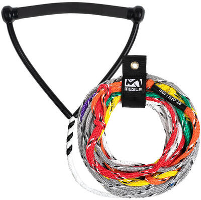Mono Wasserski Leine Pro Slalom mit Gummi Hantel 75' 8-Loop Monoski Seil