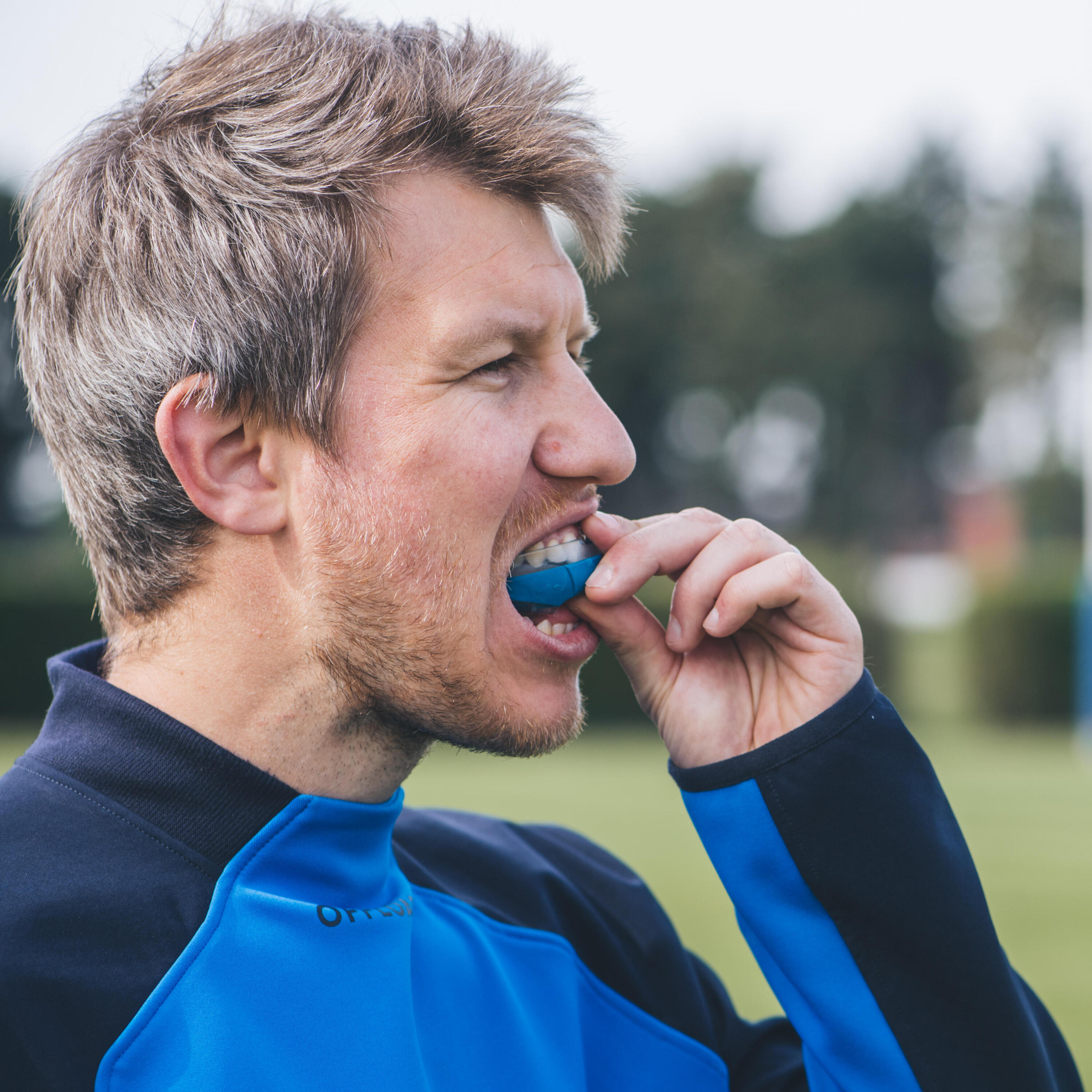 Refurbished Rugby Mouthguard R500 Size L - Blue - A Grade 7/7