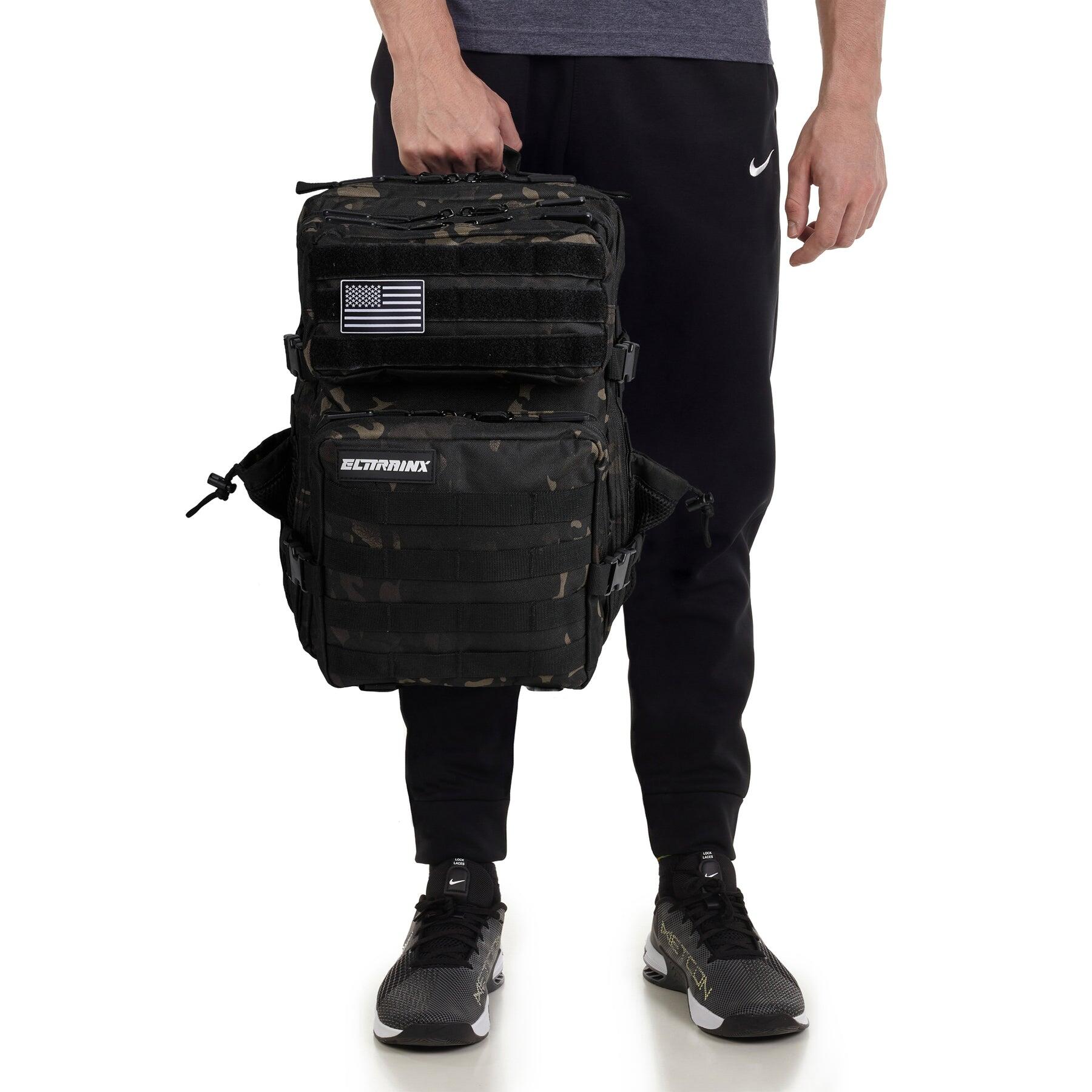 Zaino Elitex Camouflage Nero 25L Cabina Allenamento Impermeabile 4/6