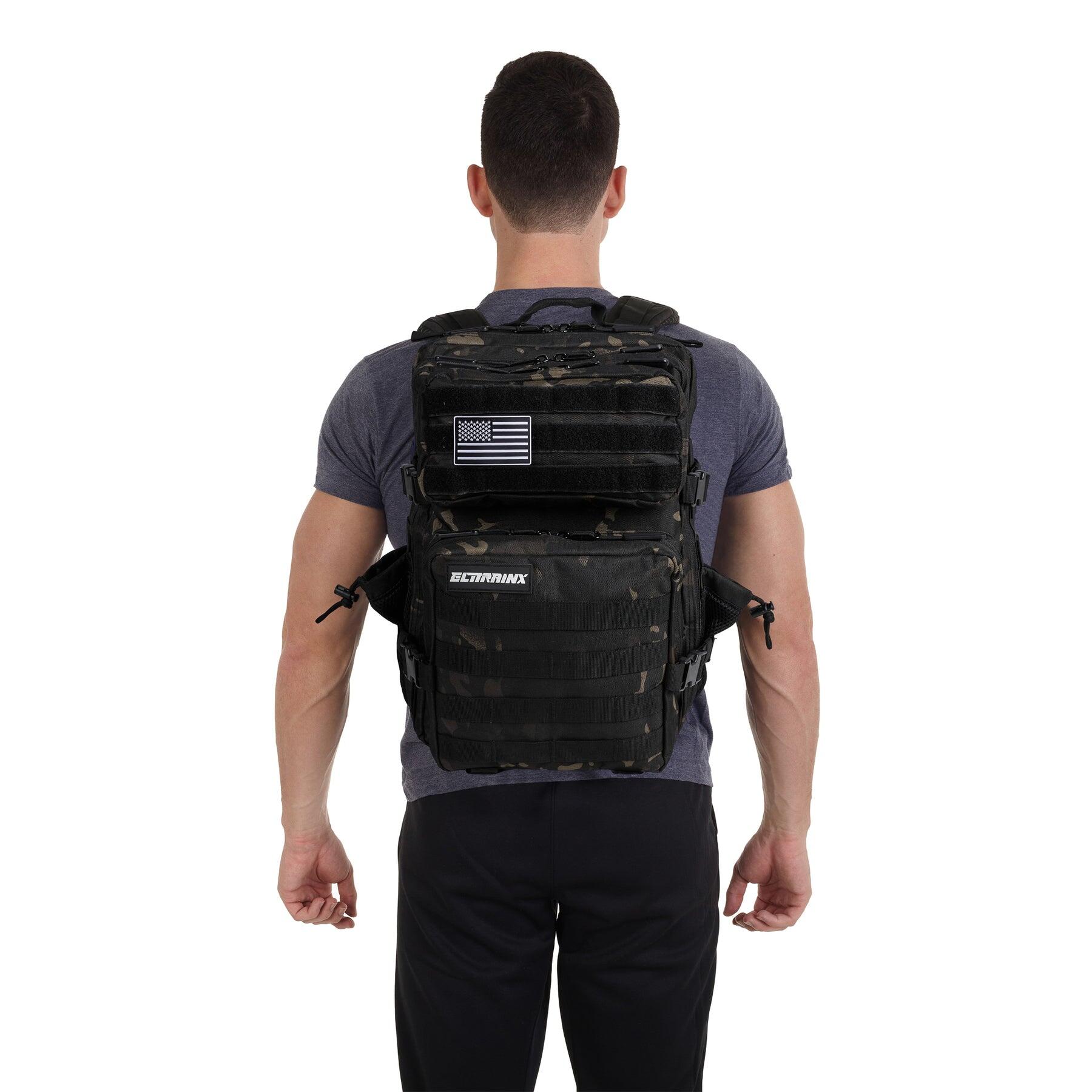 Zaino Elitex Camouflage Nero 25L Cabina Allenamento Impermeabile 5/6