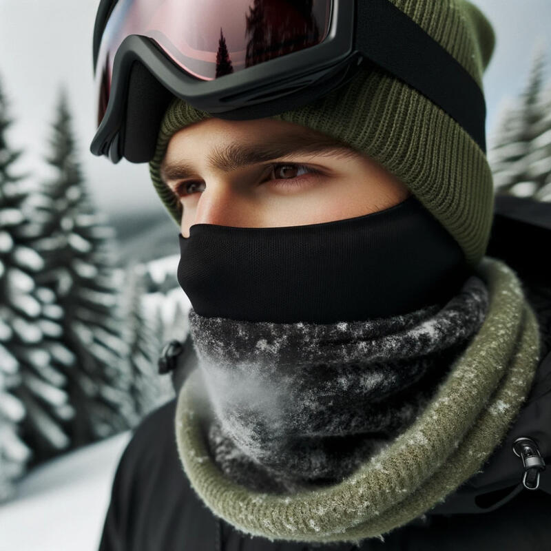 Gât de schi și snowboard - Microfibră și fleece - Negru