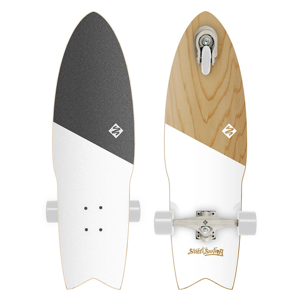 Street Surfing - Surf Skate Snaker 30 Koa White - Surfskate - Blanc|noir - Taille Unique - Decathlon