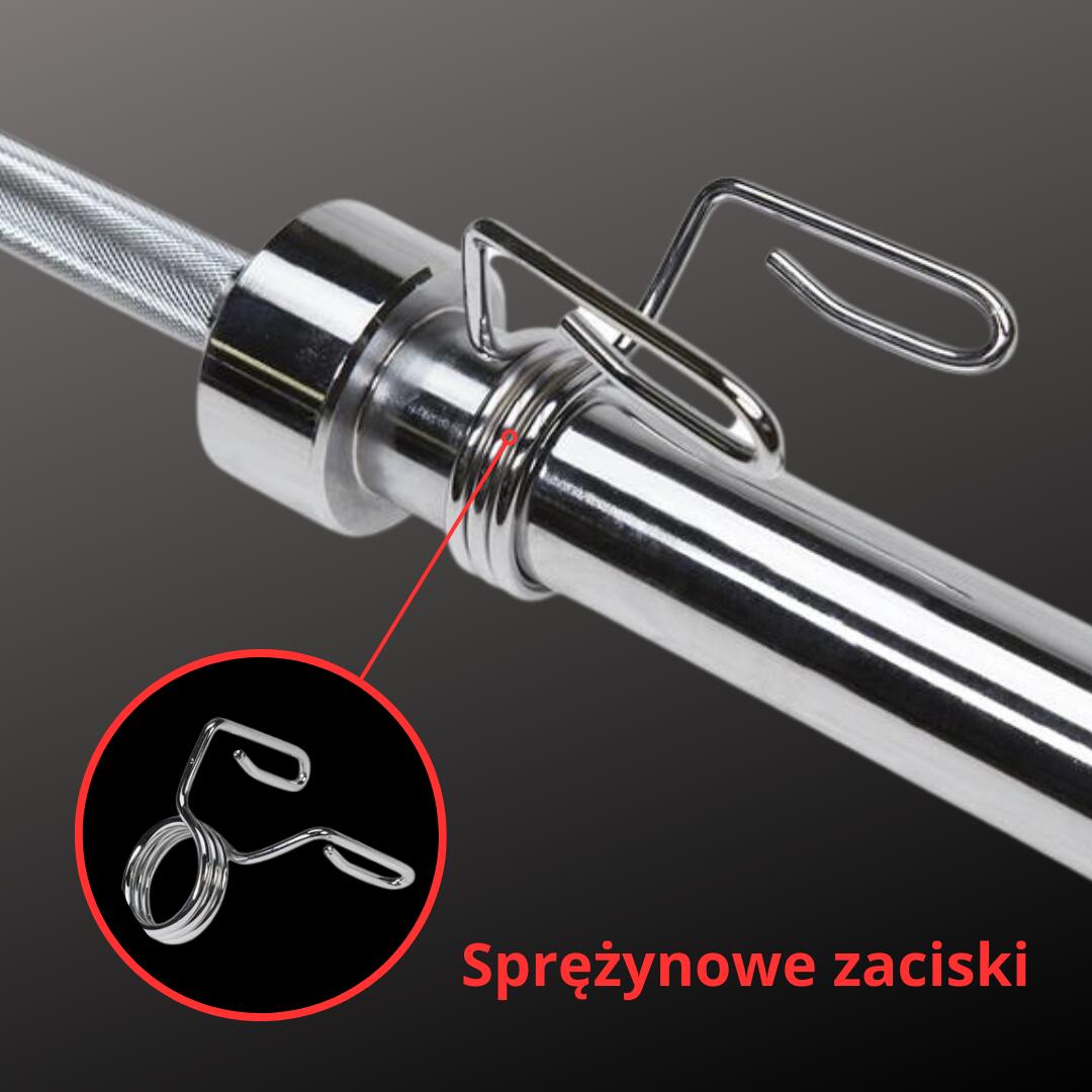 Gryf olimpijski prosty + zaciski UNDERFIT 150 cm 7/7