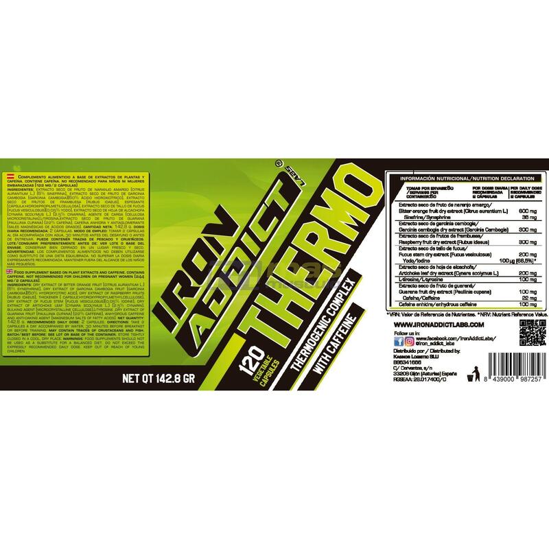 Thermo Addict - 120 Cápsulas Vegetales de Iron Addict Labs