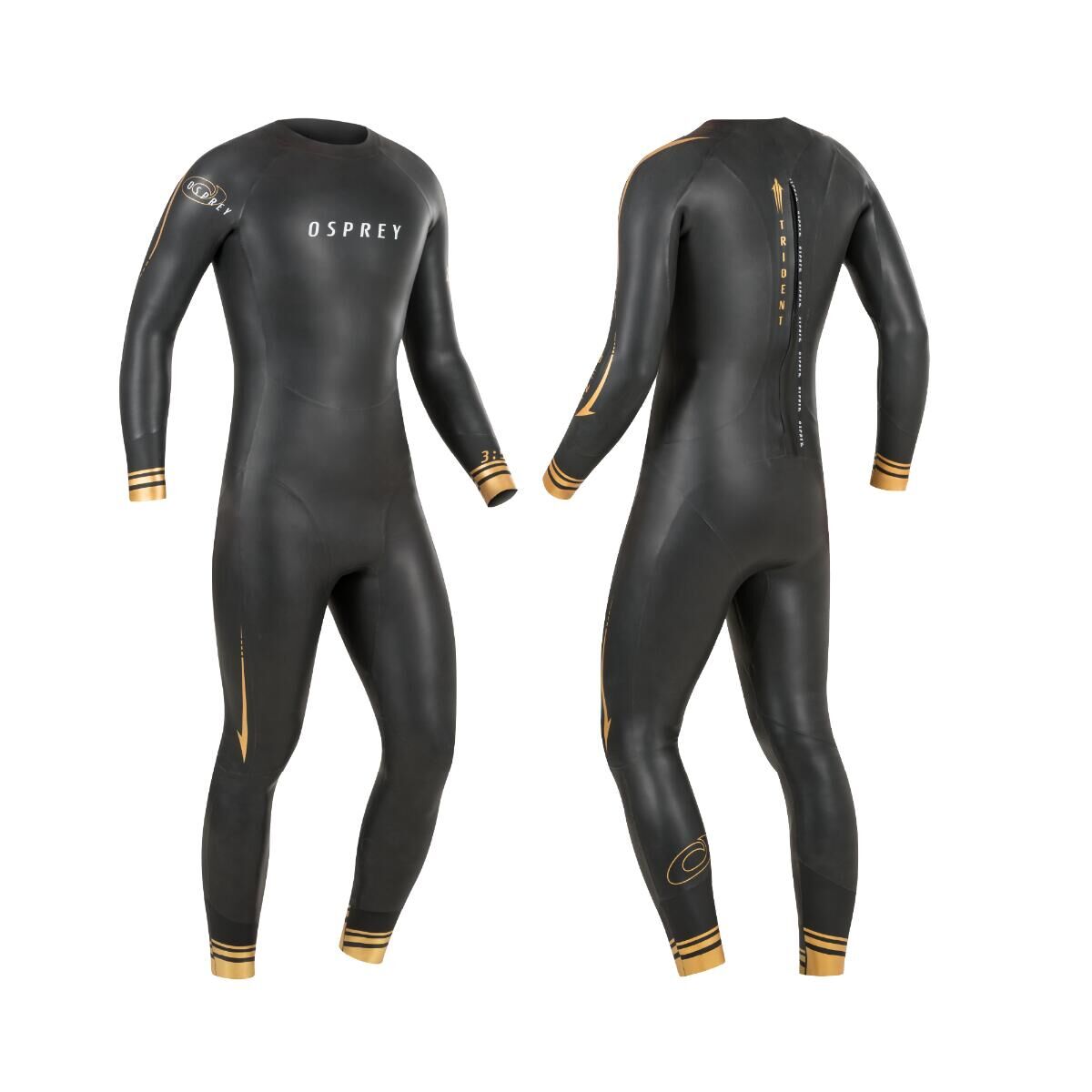 OSPREY ACTION SPORTS Osprey Mens Trident Tri-Suit 4mm Wetsuit | Triathlon Wetsuit, Black