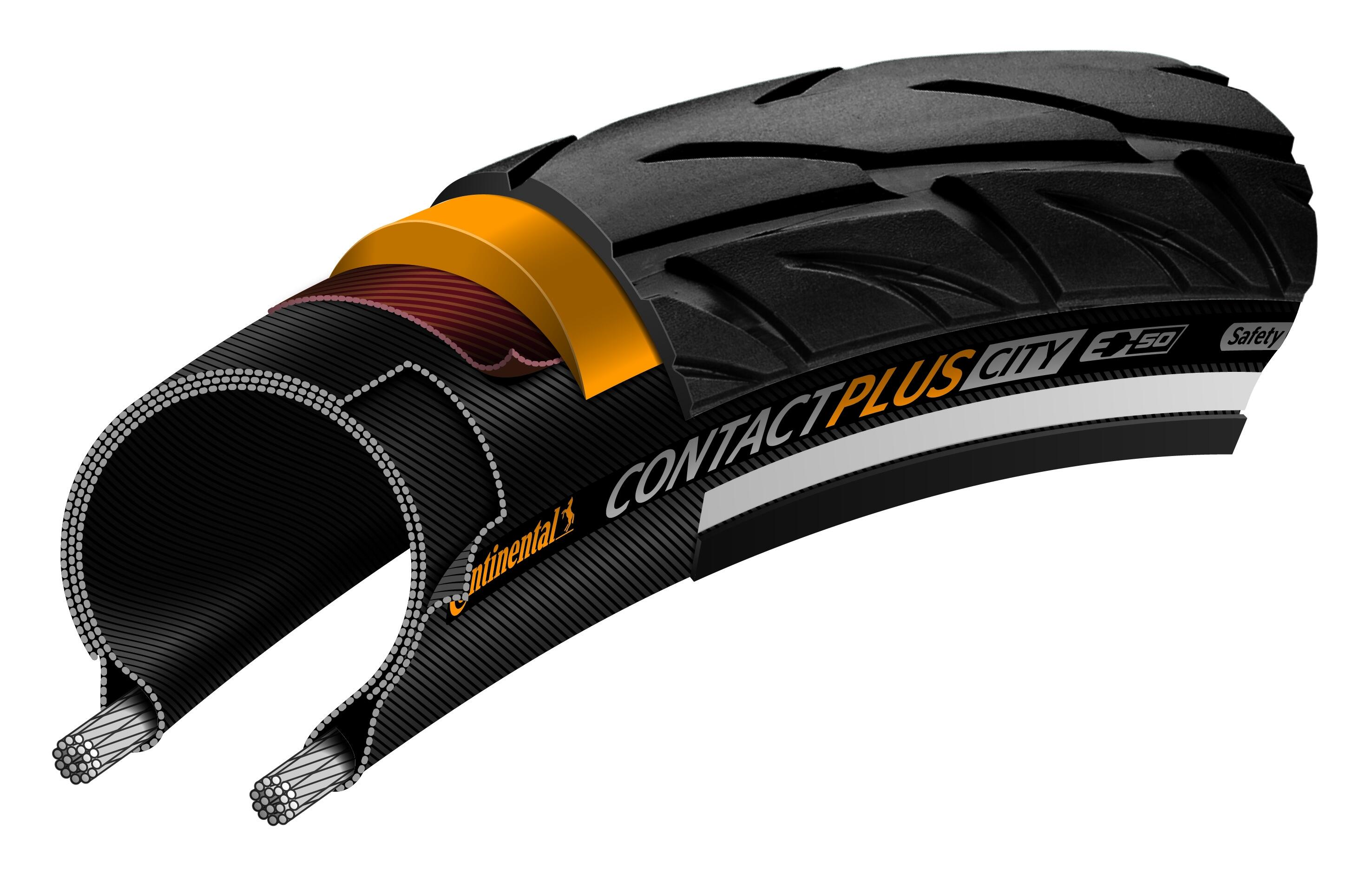 Continental Kontakt Plus City Reifen 37-622 (28x1.40) Schwarz Reflex 3/4