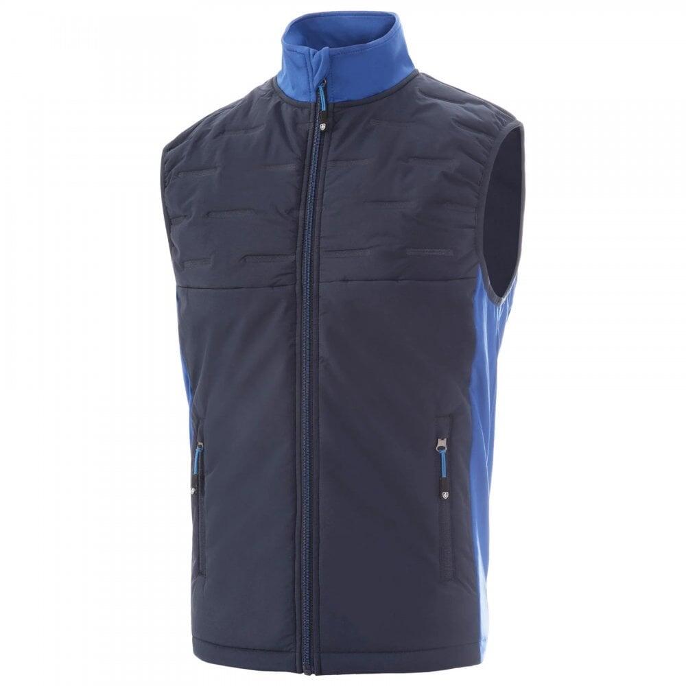 ISLAND GREEN Padded Gilet - Navy/Royal 1/4