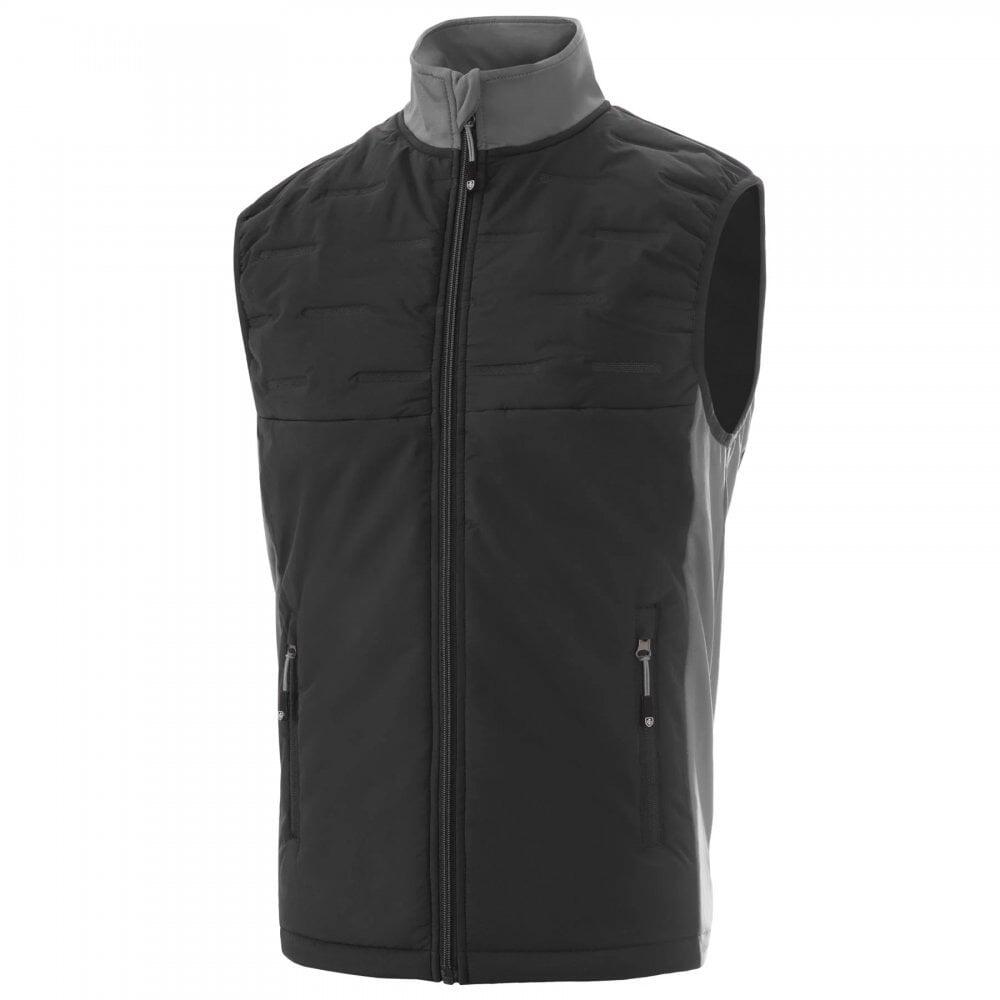 ISLAND GREEN Padded Gilet - Black/Charcoal 1/3