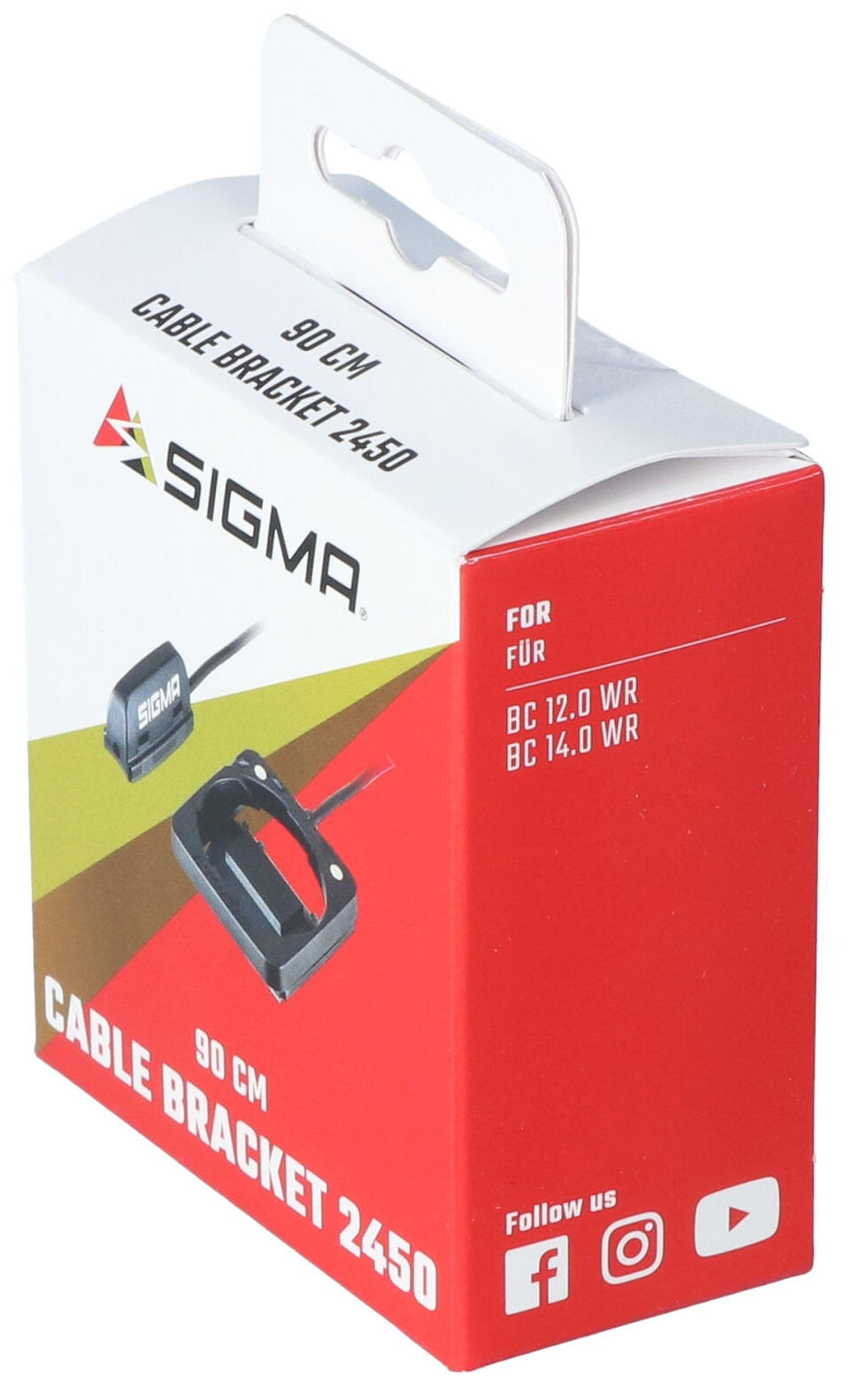 Sigma Supporto Ciclocomputer 2450 con Cavo 90 cm, Nero. 2/4