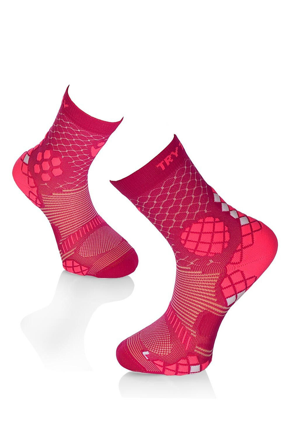 Sosete compresive pentru alergat Dark Pink, 42-44 EU
