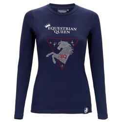 Chemise à manches longues pour femme EQUESTRIAN QUEEN Jessica2 Bleu foncé