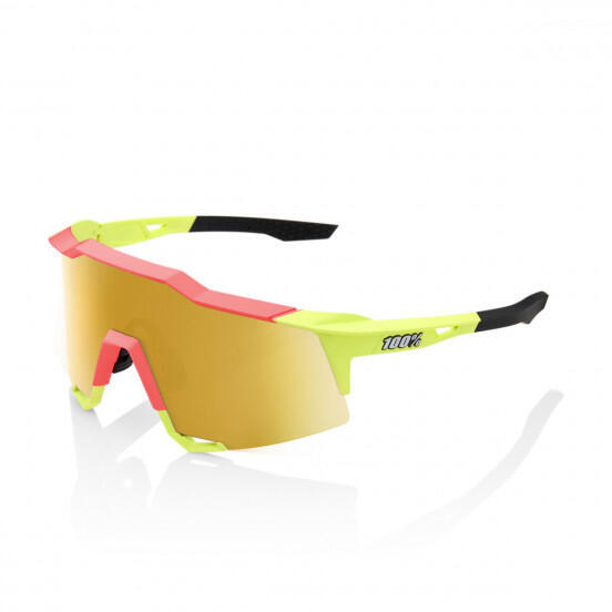 Lunettes solaires 100% SPEEDCRAFT Matte Washed Out Neon Yellow Flash Gold