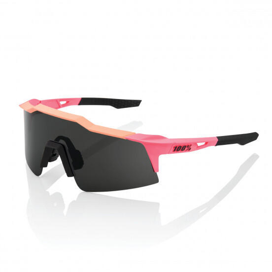 Zonne -bril 100% Speedcraft SL Matte uitgewassen neon roze rooklens