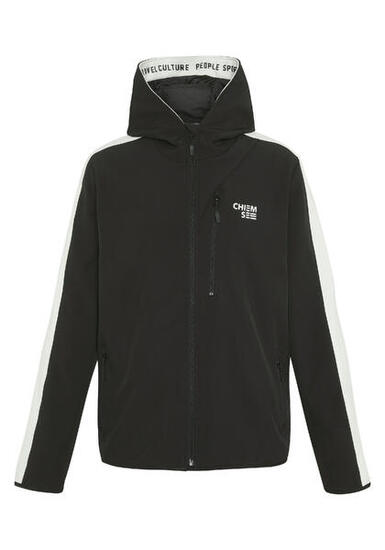 Softshell-Jacke mit Blockstreifen und Retro-Patch