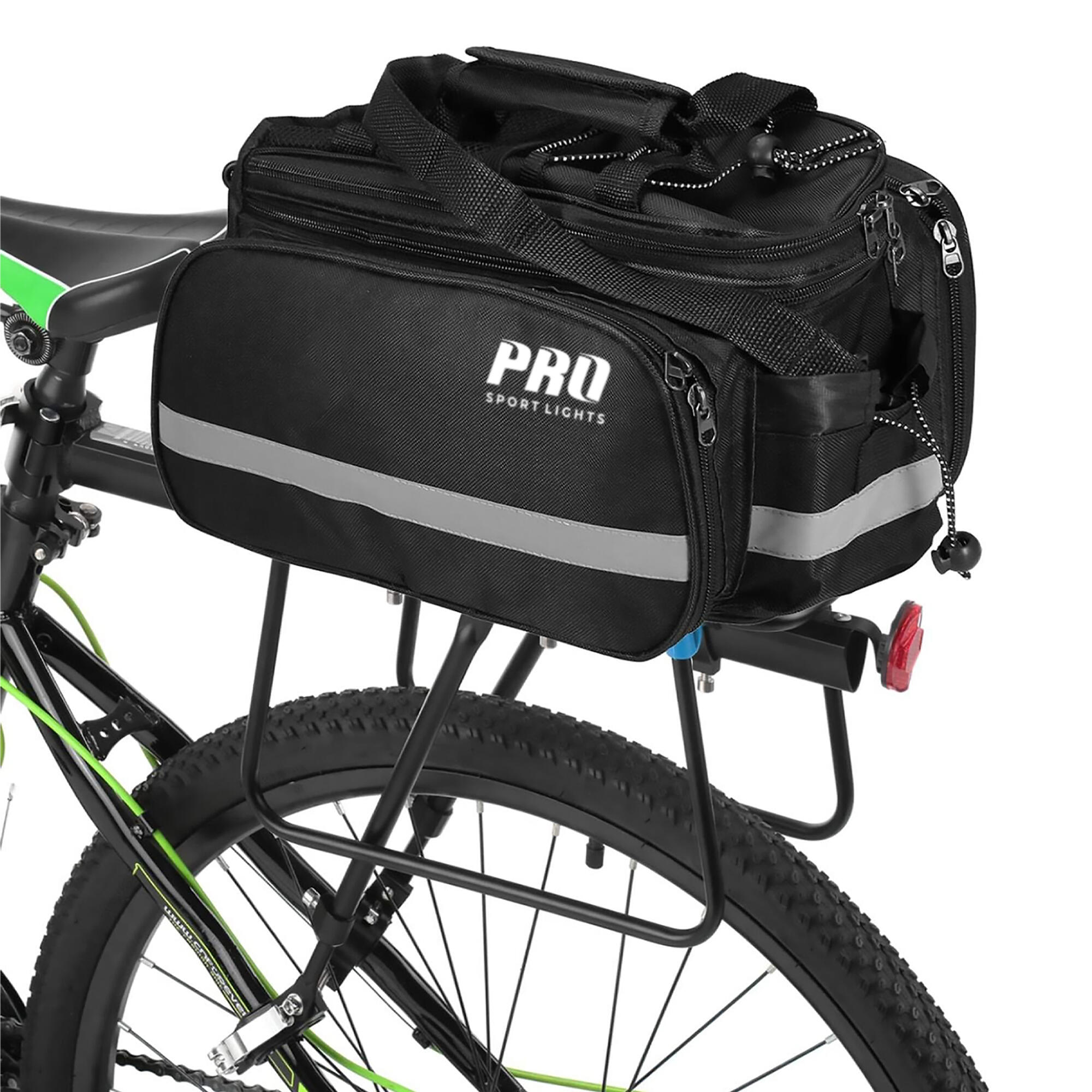 PRO SPORT LIGHTS Fietstas Bagagedragertas Achter - 8 tot 20 Liter - Waterdicht met regenhoes