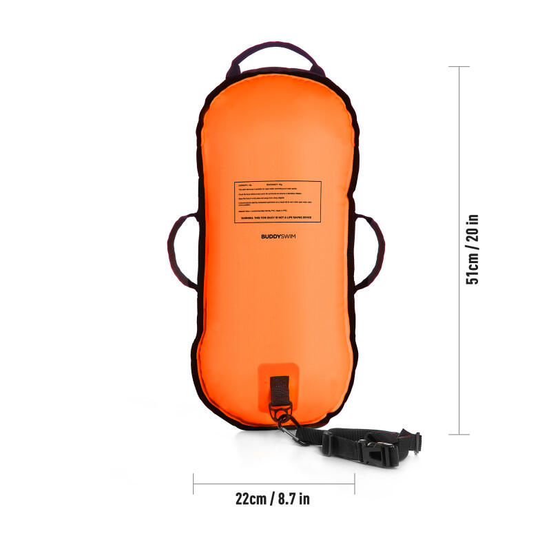 Bouée de sécurité ultralégère sans compartiment intérieur Buddyswim orange