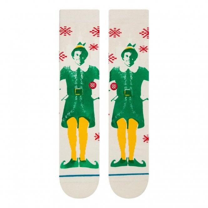 Stance Buddy The Elf Crew Socks - Off White 2/3