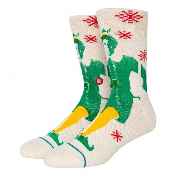 Stance Buddy The Elf Crew Socks - Off White 1/3