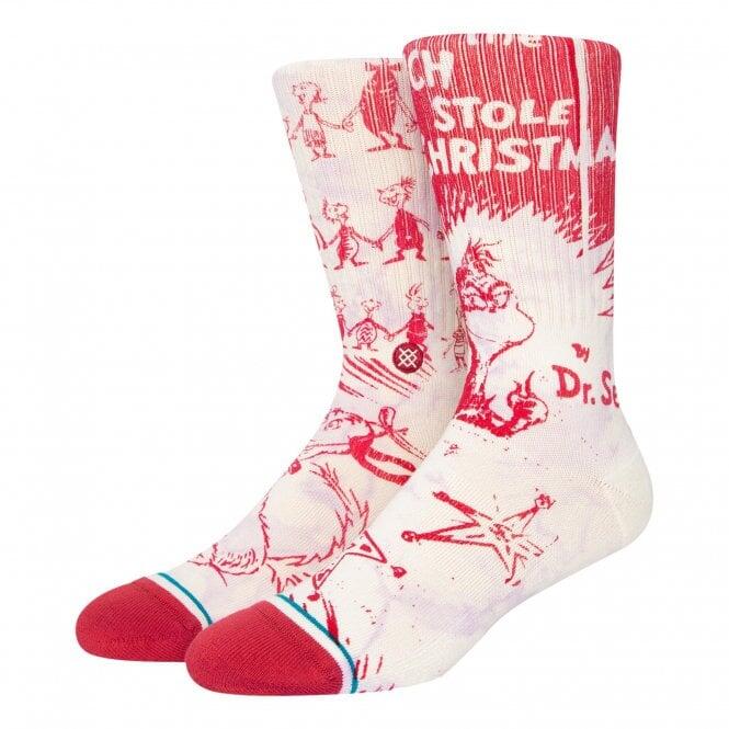 STANCE Stance The Grinch Every Who Crew Socks - Off White