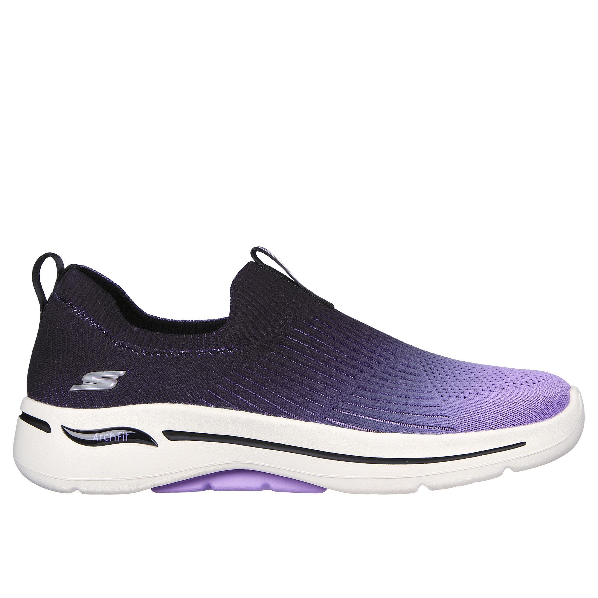 Zapatillas Deportivas Caminar Mujer Skechers 124885 BKLV Moradas sin Cordones Decathlon