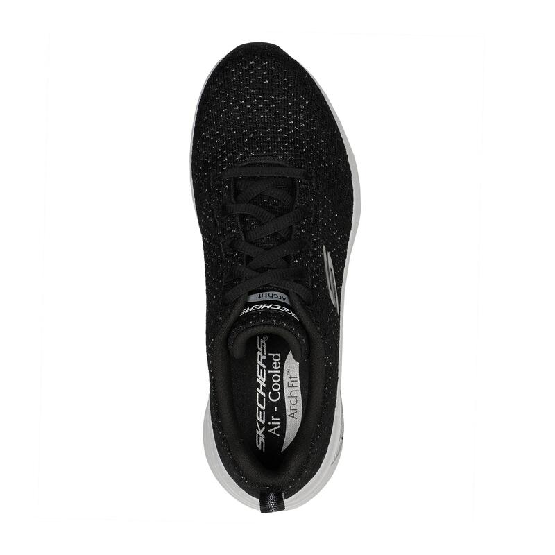 Zapatillas Deportivas Caminar Mujer Skechers 149713_BKW Negras con Cordones