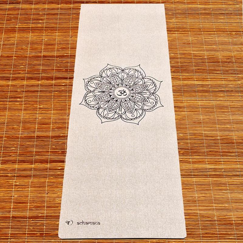 Tapete de yoga em borracha natural e cânhamo 4,5 mm + Saco de yoga - Mandala