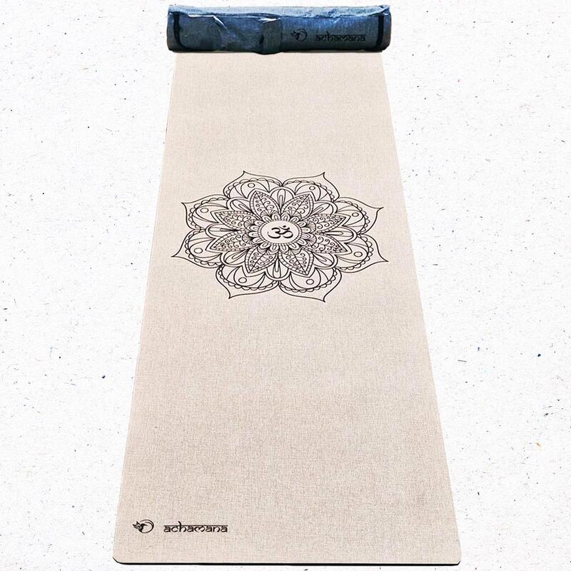 Tapete de yoga em borracha natural e cânhamo 4,5 mm + Saco de yoga - Mandala