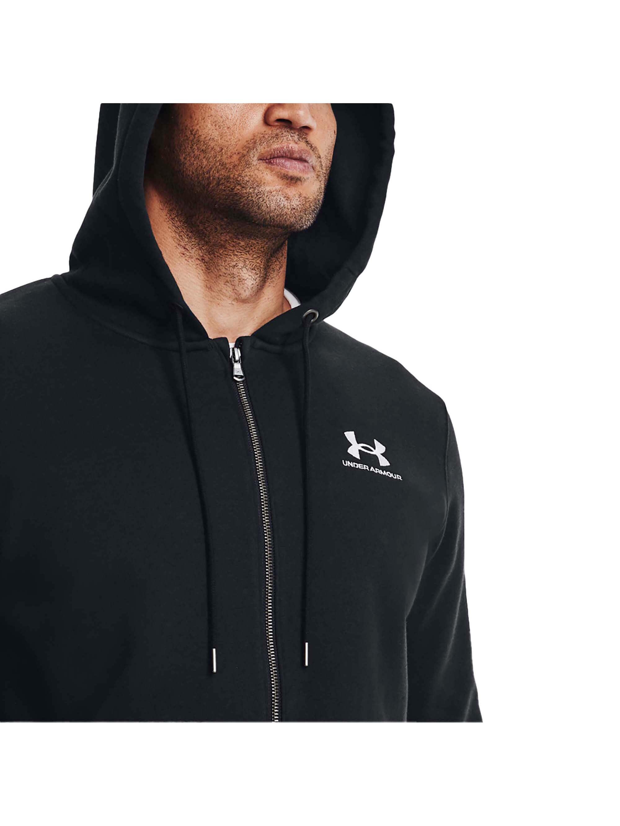 Felpa Under Armour Essential Fleece Fz Hood Nero Adulto 5/6